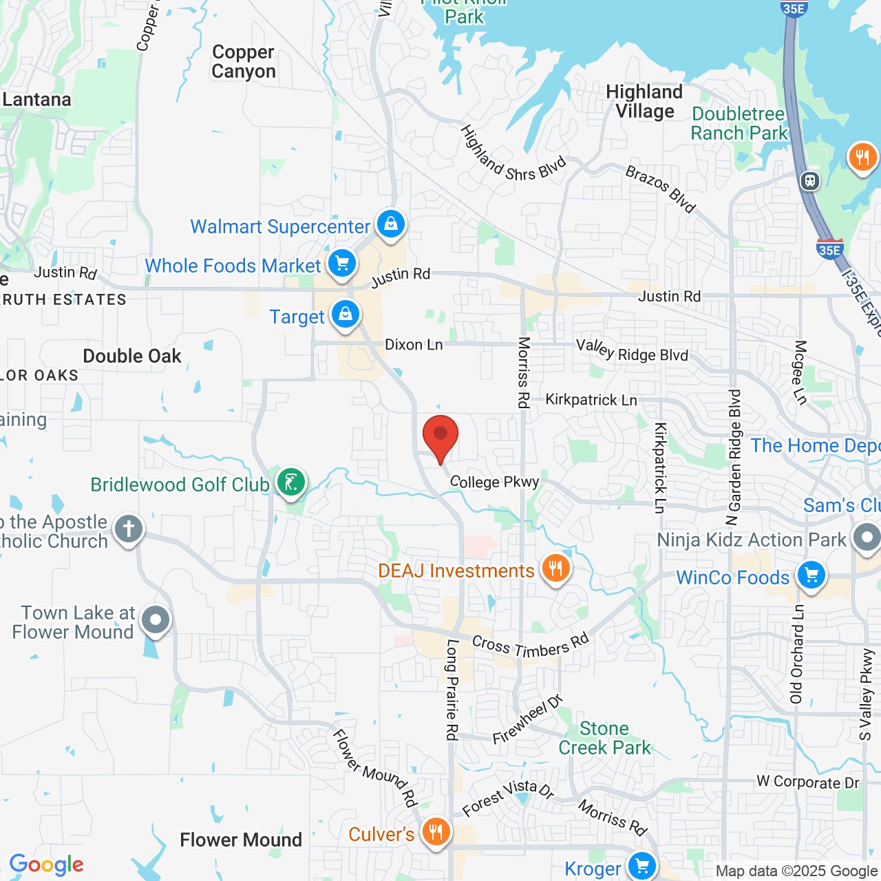 Google map image of our location in 2901 Corporate Drive Flower Mound, TX