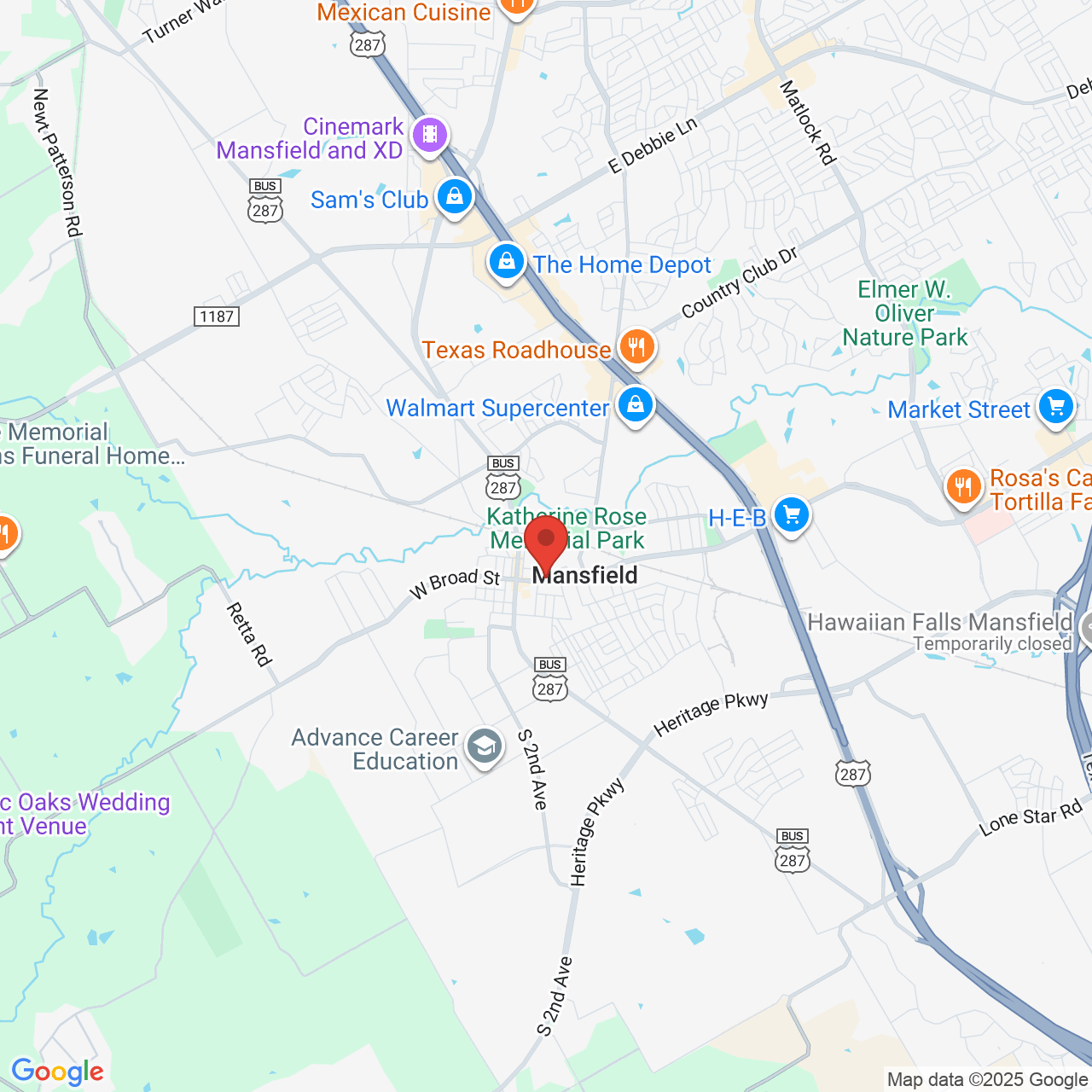 Google map image of our location in 309 E Broad Street Mansfield, TX