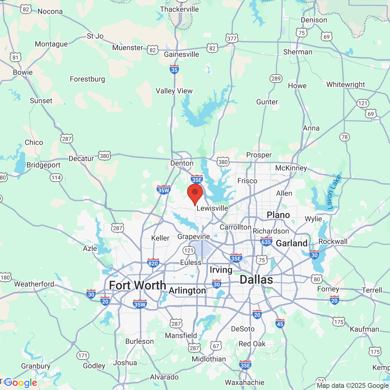 Google map image of our location in 2901 Corporate Drive Flower Mound, TX