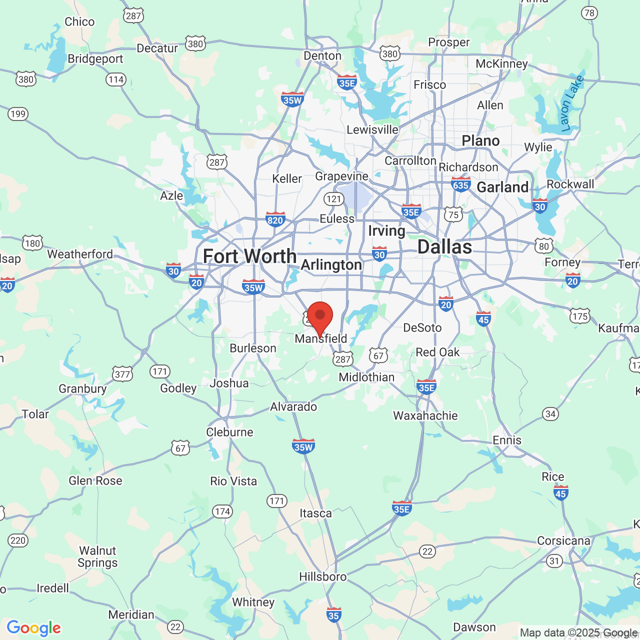 Google map image of our location in 309 E Broad Street Mansfield, TX